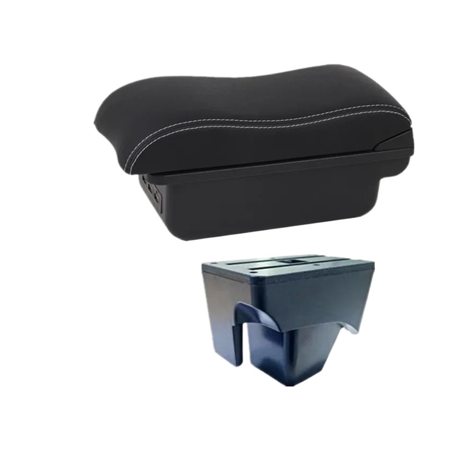 Ggwqoops Car Armrests For VW For TERA 2025 Armrest Box Car Storage With USB Accessories Armrest Box(B2 white line 3USB)