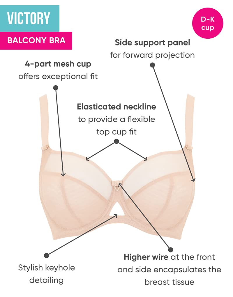 Curvy Kate Victory Balconnet biustonosz, przezroczysty damski