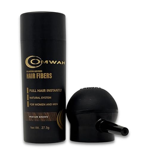 Miniatura 8 de OMWAH Kit de fibra de cabello natural 2 en 1 botella de 097oz con fibras naturales e indetectables que engrosan el cabello y boquilla aplicadora de