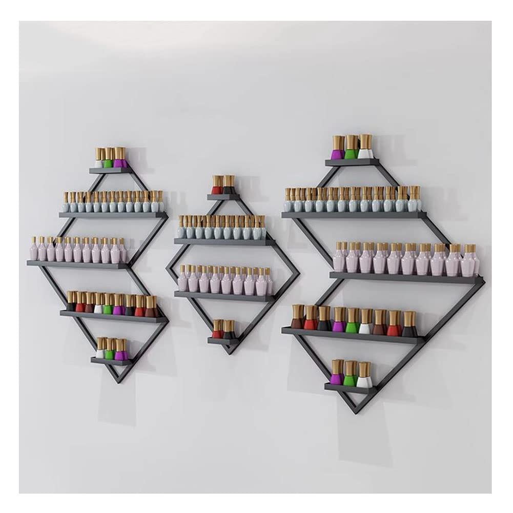 Wall-mounted Nail Polish Display Rack Polygon Metal Essential Oil Shelf 4 Layers Of Perfume Lip Gloss Cosmetics Display