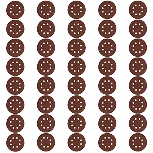 TEHAUX 40pcs 8 5 Sanding Discs Circular Pads Round Sand Paper Hook and Sand Disc Disk Sander Abrasive Wheels Sanding Disc Backing Pads Sander Replacement Pad Sandpaper Round Pad