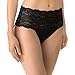 Produktbild CALIDA Damen Slip Sensual Secrets, schwarz aus Baumwolle, Viskose und Elastan, hochgeschnitten mit transparenten Spitzenbund, Größe: 40/42