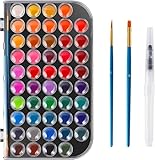 Watercolor Paint, 48 Colors Washable Watercolor Paint Set with a Brush a Refillable Water Brush Pen and Palette, Non-toxic Water Color Paints Sets for Kids Adults Artists Children Students Beginner