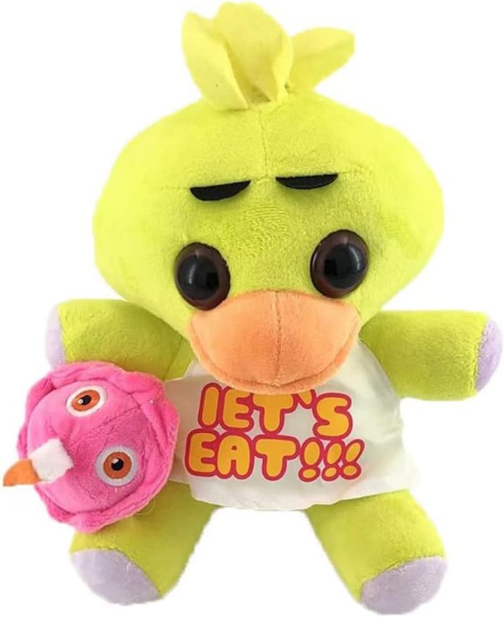 MAGIC SELECT FNAF Five Nights At Freddy'S Peluche Chica, 25 cm, Muñecos de Animales de Peluche Cinco Noches en Freddy, Juguetes de Animales, Peluche Pato, Regalo de Cumpleaños para Niños y Niñas