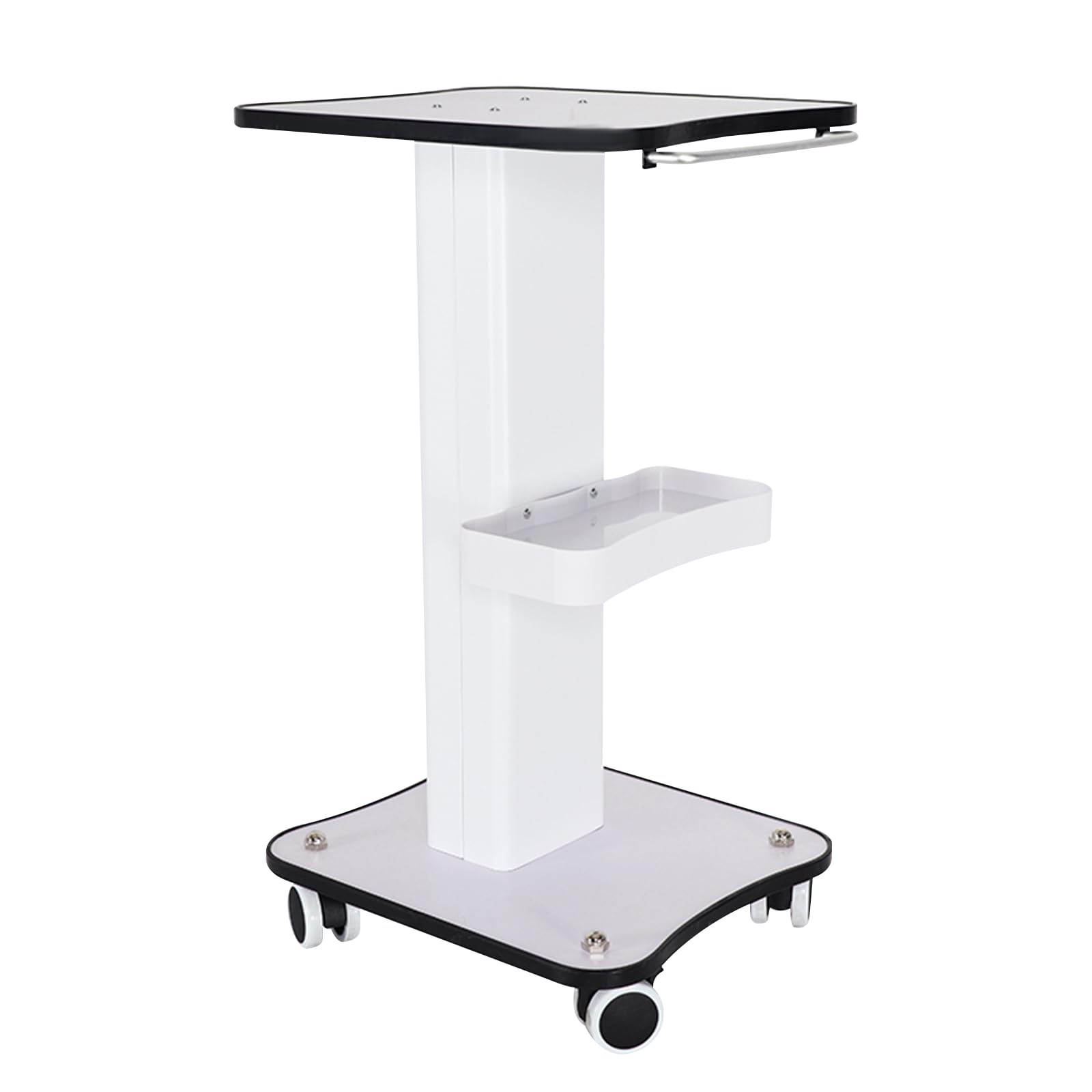 Modern Mobile Beauty Cart Beauty Salon Trolley Cart Rolling Utility Trolley with Pull Handle for Salon,Spa White