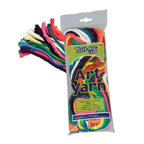 PACON PAC52610 Trait-tex Art Yarn, Neon Colors & White, 50', 10 Strands image 5