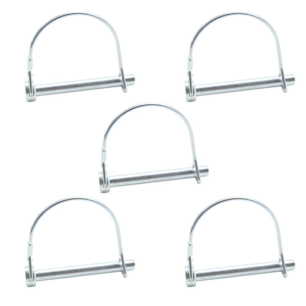 CEEYSEE 5Stück Sicherungsstift 8 mm x 60 mm Rohrklappsplinte mit Rastverschluss aus Verzinktem für Anhänger, Lastwagen, Traktoren, Kippern, Bauernhof, Rasenmäher (D8 mm x 60 mm)