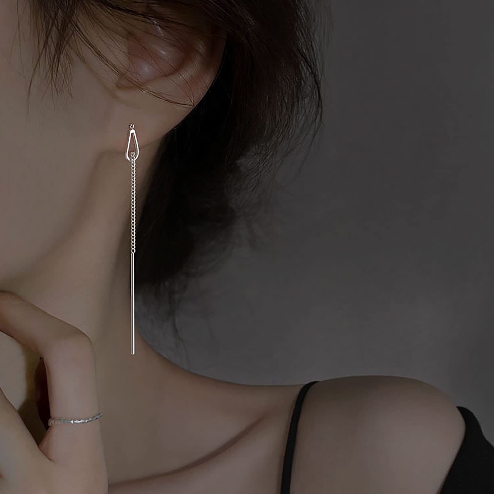 Orecchini Lunghi In Argento Con Piume &ndash; Pendenti A Goccia Fatti A Mano, Stile Boh&eacute;mien