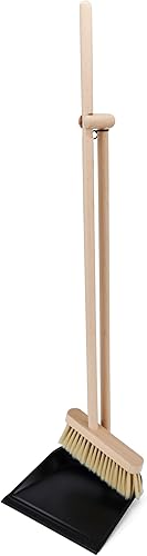 Copco Escoba de pie con recogedor, madera de haya