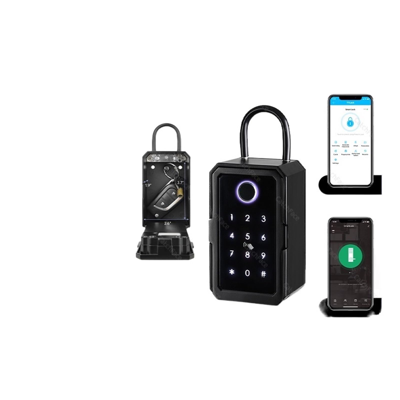 Cassetta di sicurezza, Sicurezza esterna impermeabile Sicurezza sicura Password di archiviazione intelligente Blocco Tuya o TTLock APP Key Box Scatola antifurto Per casa ufficio hotel business(TUYA)