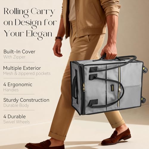 Image of PASMAN Reusable Foldable Rolling Grocery Bag on 5 Wheels