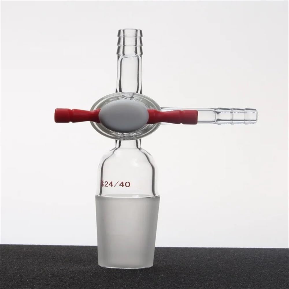Adaptador de destilación Conjunta, Adaptador de matraz de 2 mm, PTFE o Vidrio, válvula con Junta en T, Varios tamaños, A68(A681420)