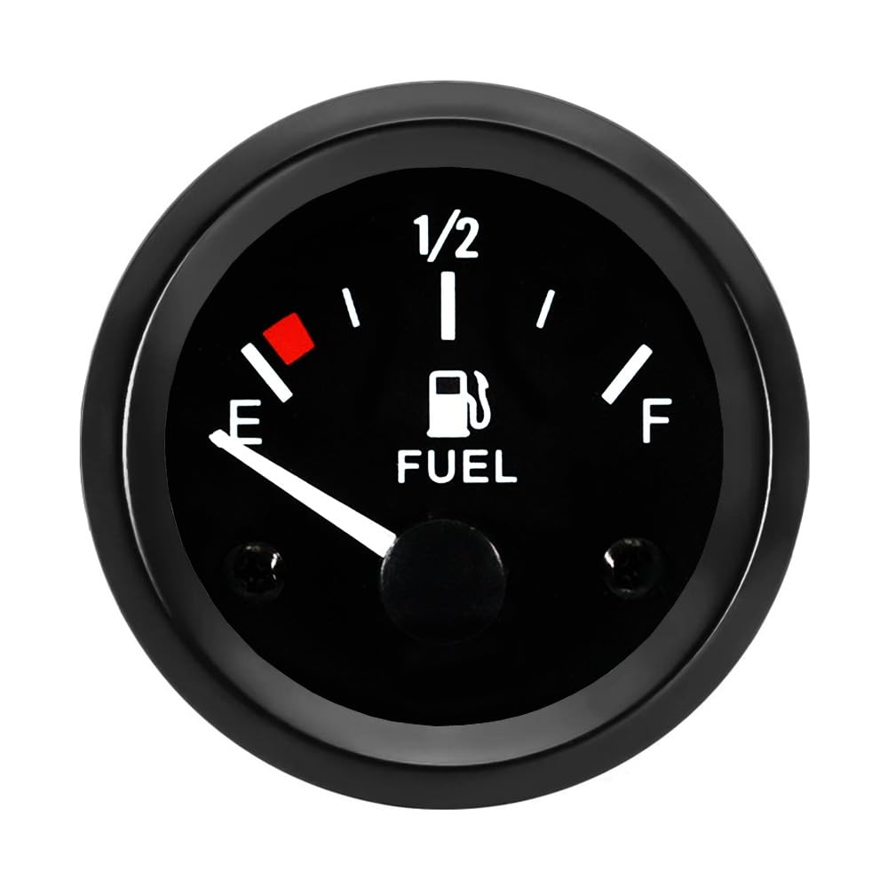 ETOPARS Voiture Jauge de Niveau de Carburant Moteur 2" 52mm Jauge D'essence Véhicule Niveau du Réservoir de Carburant Pointeur Manometre Blanc Lumière Indicateur Instruments