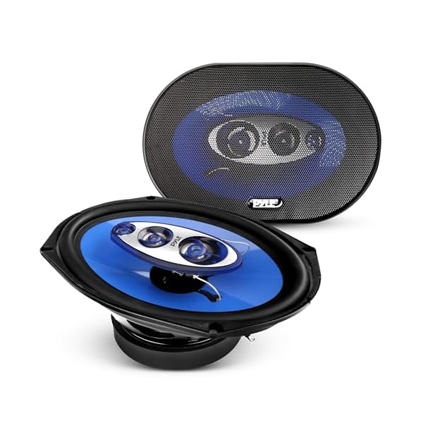 Pyle 6” x 9” Car Sound Speaker (Pair) – Upgraded Blue Poly Injection Cone 4-Way 400 Watts w/ Non-fatiguing Butyl Rubber Surround 50 – 20Khz Frequency Response 4 Ohm & 1.25” ASV Voice Coil