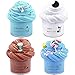 SWZY Fluffy Slime Kit,Butter Slime,Slime Fluffy,Slime de café marrón,Slime de Caramelo Azul,Slime de café Verde,Slime de Galleta Blanca,Stress Relief DIY Juguetes para niños Adultos 4pcs