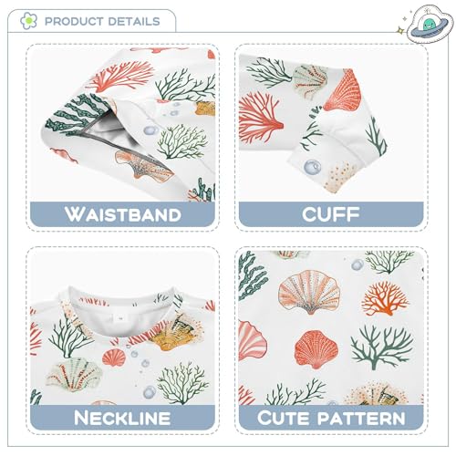 JUNZAN Cute Scallop White Little Kids Hoodie Sweatshirt Fleece Boys Sweat Shirt Athletic 4T3