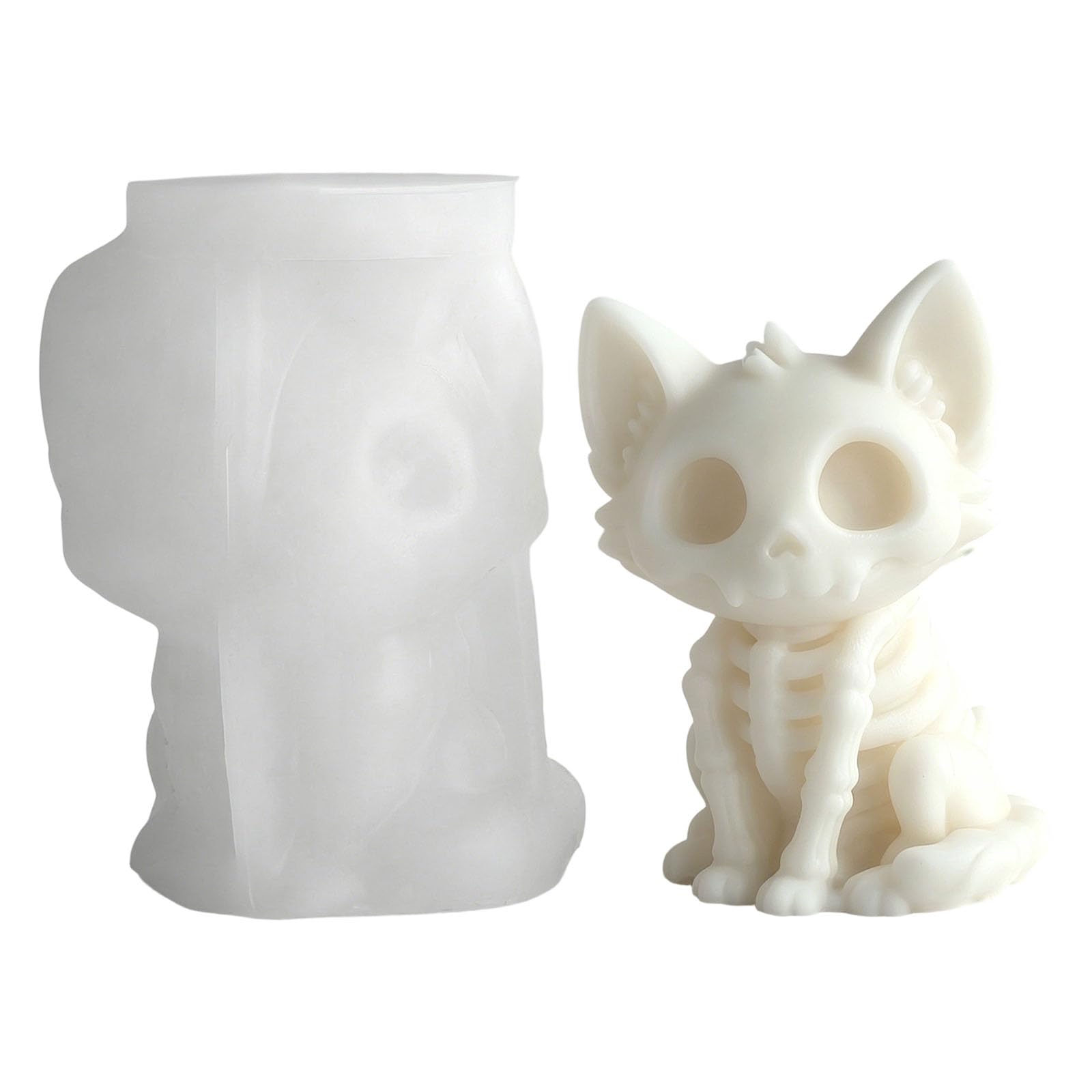 Mekalero 3D Skeleton Dog Silicone Molds Halloween Silicone for Making Soap Chocolate and Resin Casting Pet Skull Cast