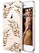 Coolwee iPhone 8 Case,Clear iPhone 7 Case Rose Gold Thin Shiny Glitter Floral Foil Tropical Cute Light Soft TPU Bumper Protective Cover for Apple iPhone 7 iPhone 8 4.7 inch (Spackle Series) Leaves