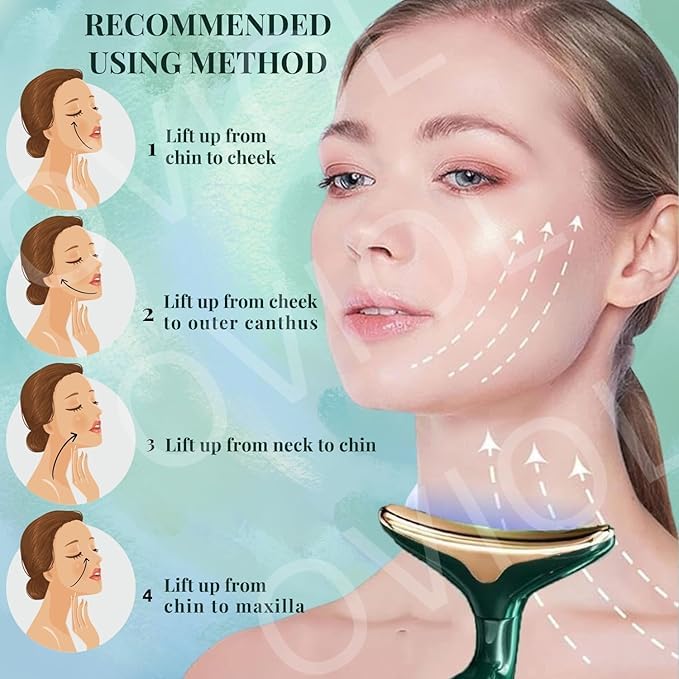 Quicknik Facial Massage for Facial and Neck | 3 -in -1 face massage for women | Anti-Rinkle and Aging devices with EMS, Vibration and Lifting Mode. Face slimming, skin firming, tightening and glow. Green Quicknik Facial Massage for Facial and Neck | 3 -in -1 face massage for women | Anti-Rinkle and Aging devices with EMS, Vibration and Lifting Mode. Face slimming, skin firming, tightening and glow. Green