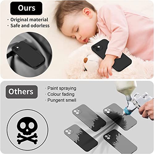 Image of DIZORO Microfiber Square Candy Case Compatible for iPhone 11, Shockproof Slim Back Cover Liquid Silicone Case (Black)