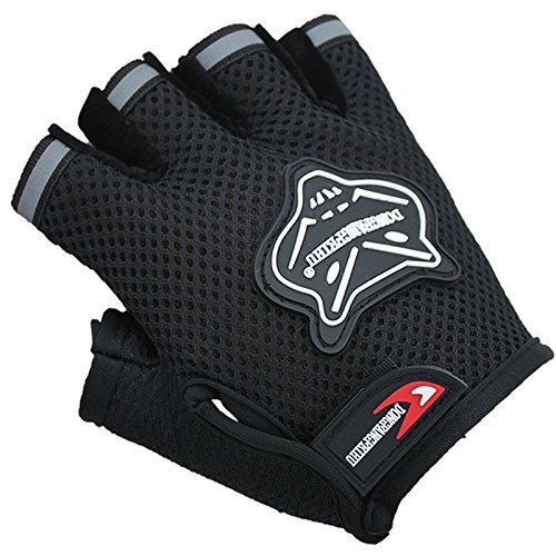 Alftek - Gants de cyclisme pour enfant - Antidérapants - Pour le sport, Femme Enfant Homme, Noir