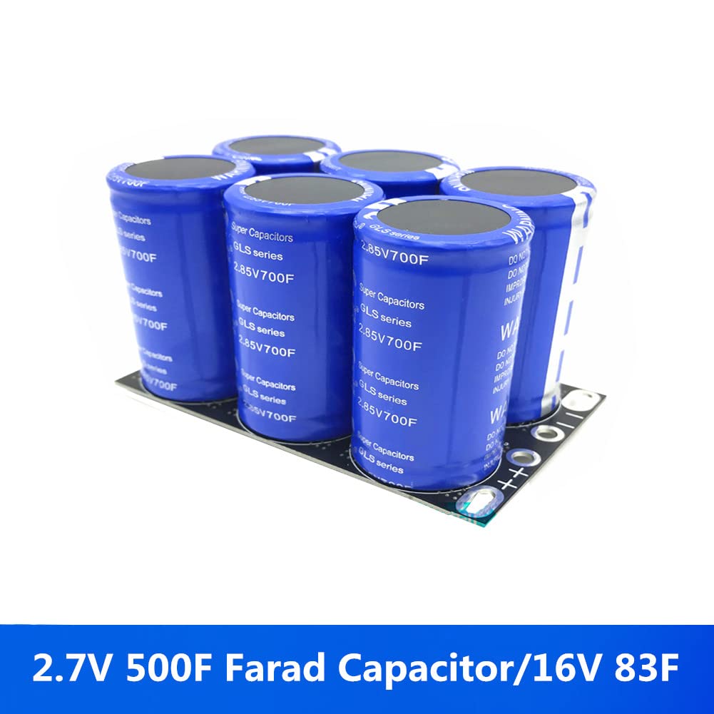 6 Stück/Set 2,7 V 500 F Super-Kondensator, 16 V 83 F Automobil-Kondensator-Modul mit Schutzplatine Ultrakondensator-Set für Auto-Audio