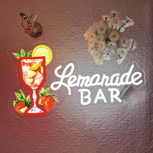 Image of Lemonade Neon Sign,Lemonade Bar Led Neon Signs Wall Decor, Cocktail Bar Drinks Neon Signs for Business Art Wall,Restaurant,Shop,Pub, Night Club, Man Cave Decoration