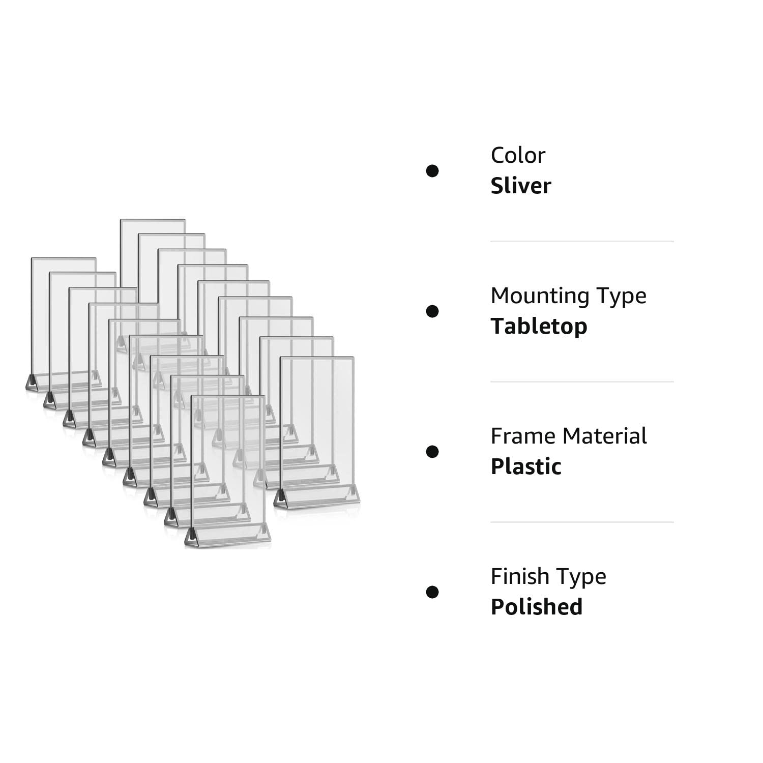 18 Pieces Frames Table Numbers Clear Table Sign Double Sided Picture