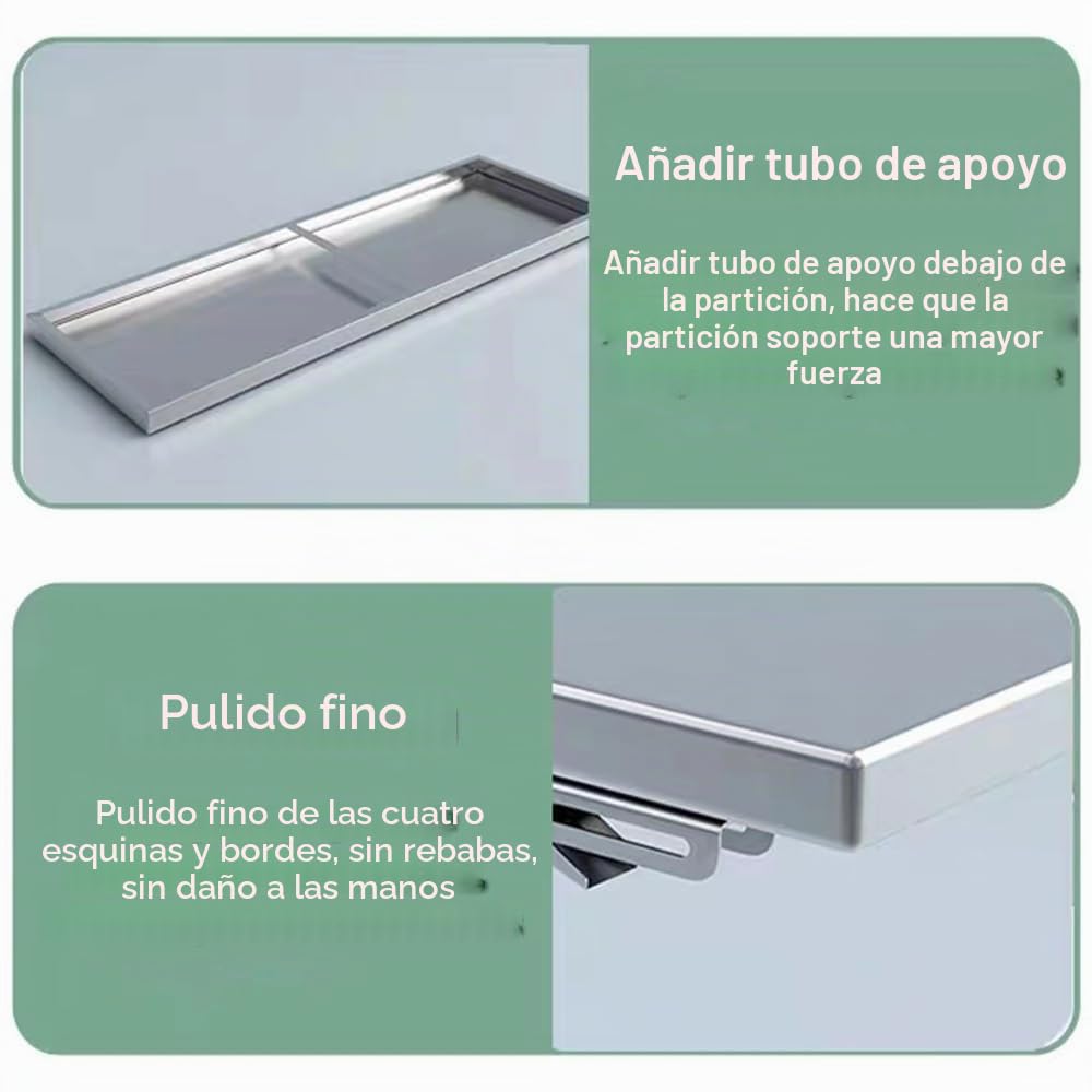 Mesa Plegable de Acero Inoxidable para Montaje en Pared, Escritorio de Cocina/Comedor Que Ahorra Espacio, Mesa de Trabajo Flotante para Ordenador en Espacios reducidos, Escritorio Plegable p