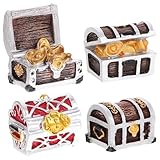 HEMOTON Decoración acuática Mini Cofre Tesoro Resina para Acuario 4 Piezas paisajismo Tanque Peces Ornamento artístico hogar Oficina Elegante