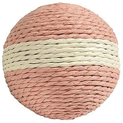 Bobby Boule - Palla per gatto tiragraffi, Gioco per gatto in corda riciclata, Rosa, 10 CM