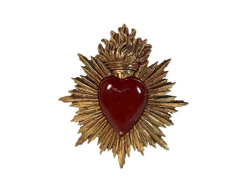 EMDE Cadres, Miroirs et Atelier sur-mesure Déco Murale ex-voto Coeur Rouge 15x17cm