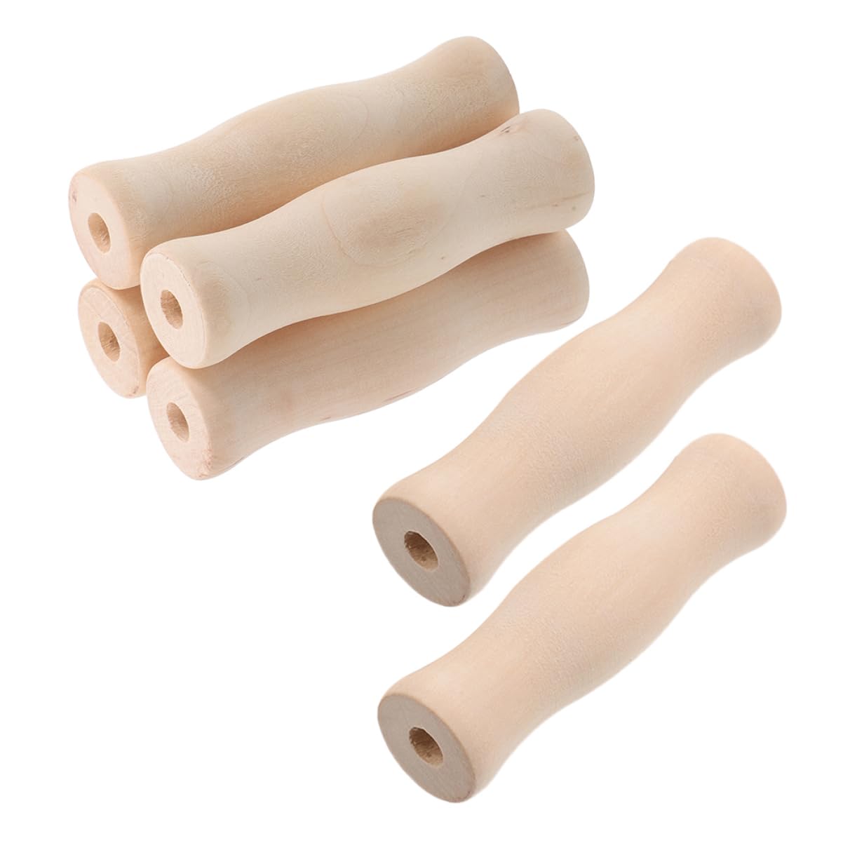 ARTIBETTER 6pcs Ergonomic Wooden Pot Handle Replacement Detachable BBQ Skewers Grip for Kitchen Cookware for Wok Frying Pan Saucepan Durable Comfortable Design for Home Camping Cooking