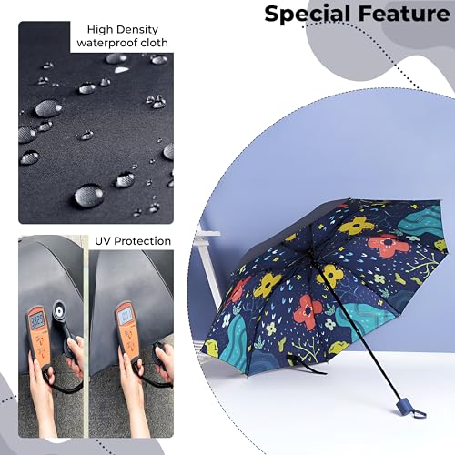 Image of Kraptick Printed Travel Umbrella for Rain, UV, Wind Proof, Water-Proof Umbrella for Men /Women /Boys /Girls /Kids (UMBR-02)