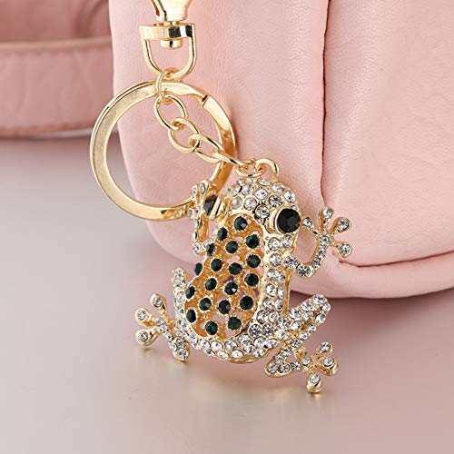 Preisvergleich Produktbild GMTEXTILES Frosch Grün Kristall Anhänger Geldbörse Handtasche Auto Schlüssel Schlüsselring Schlüssel Mode Geburtstagsgeschenk an einen Freund
