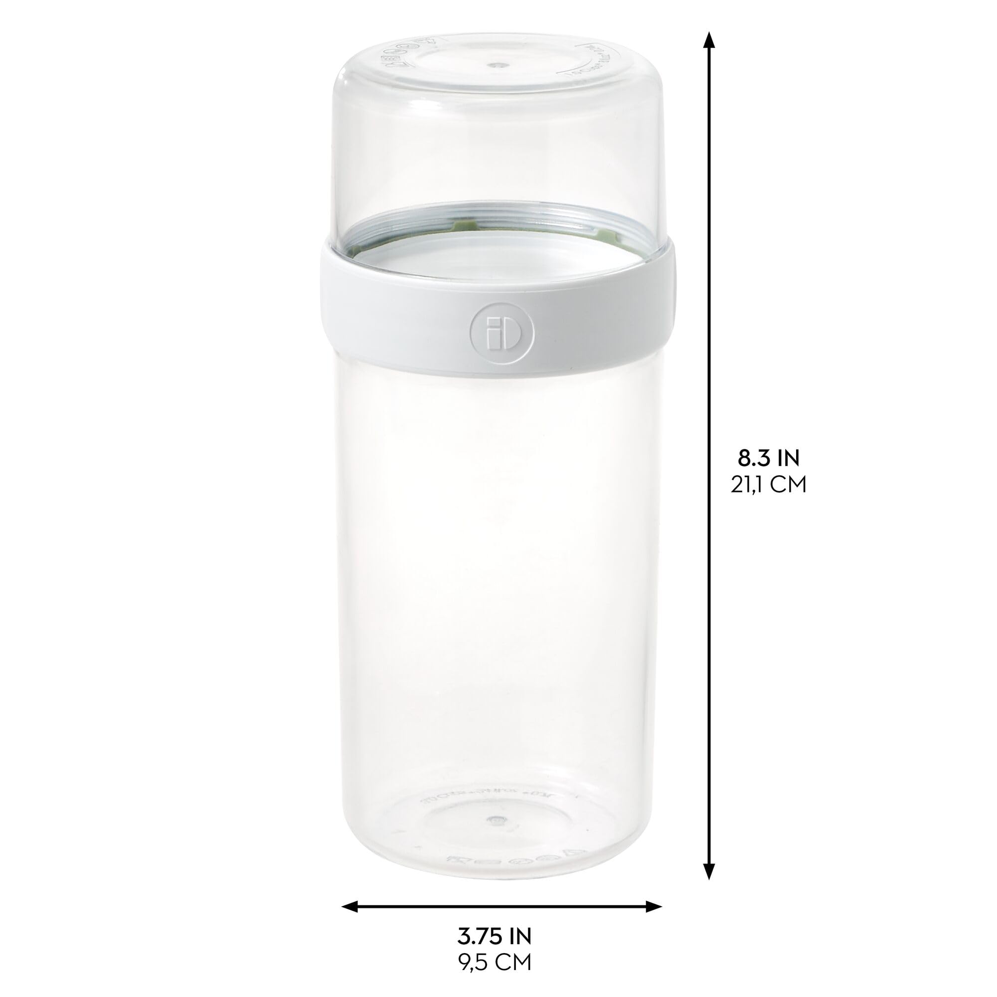 InterDesign iDesign Große Stack 'n Snack Lebensmittelbehälter, stapelbare Snackbehälter, 4 Stück, transparent/weiß