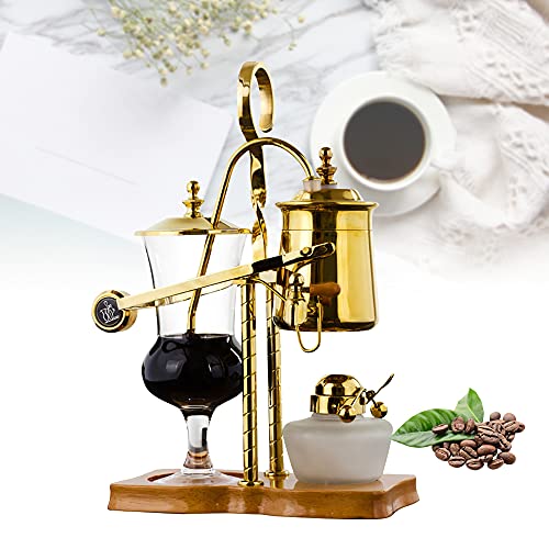 Tfcfl Syphon Coffee Maker Commercial Siphon Coffee Brewer Gold Elegant Belgian Balance Siphon Coffee Maker Makes 4-5 Cups， Elegant Design Retro-Style Family Siphon Brewer (Gold) #TOP27