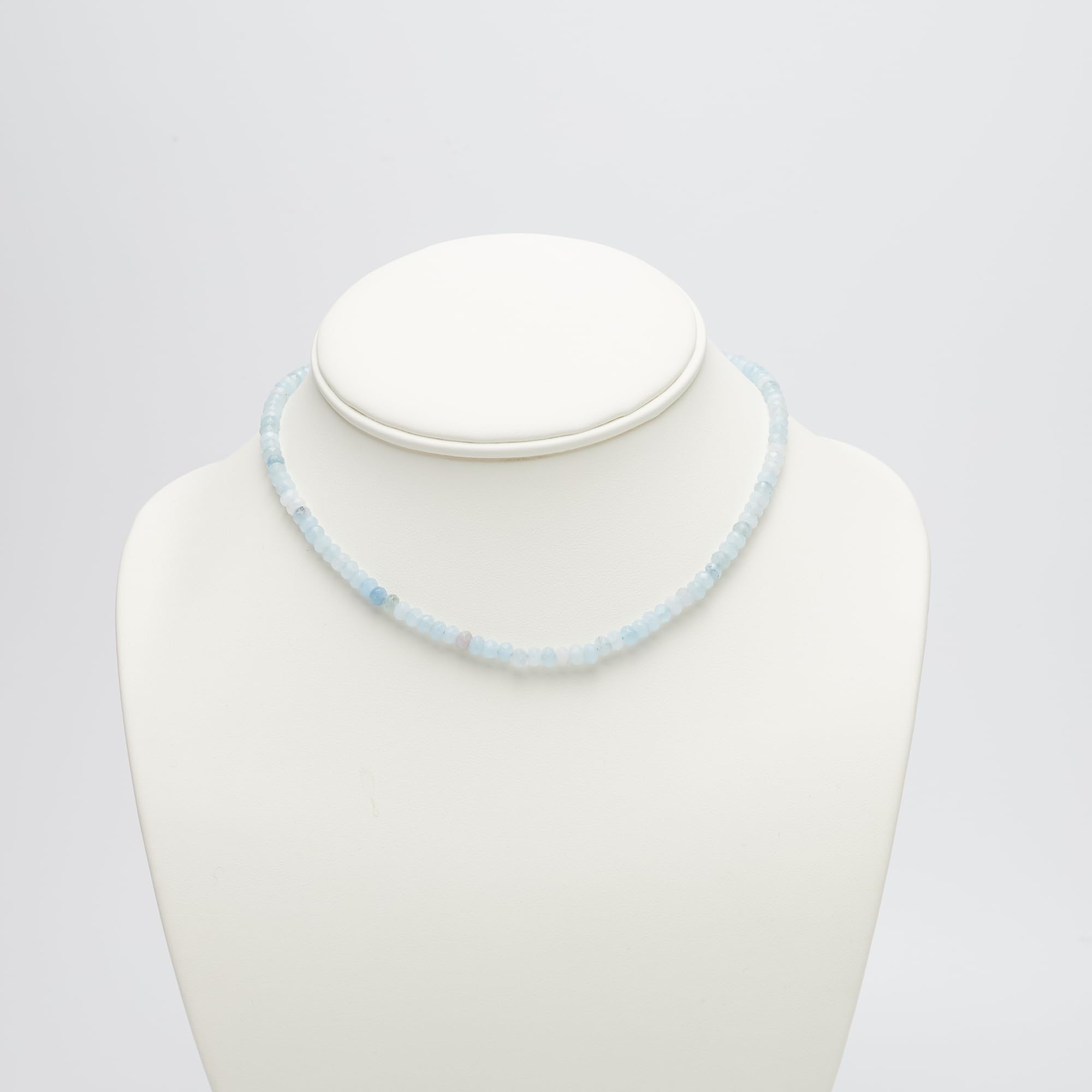 Gargantilla Hecha a Mano con Cuentas Para Mujeres y Niñas | 4 Mm Joyas de Collar de Cristal Curativo de Piedras Preciosas Naturales (Aguamarina)