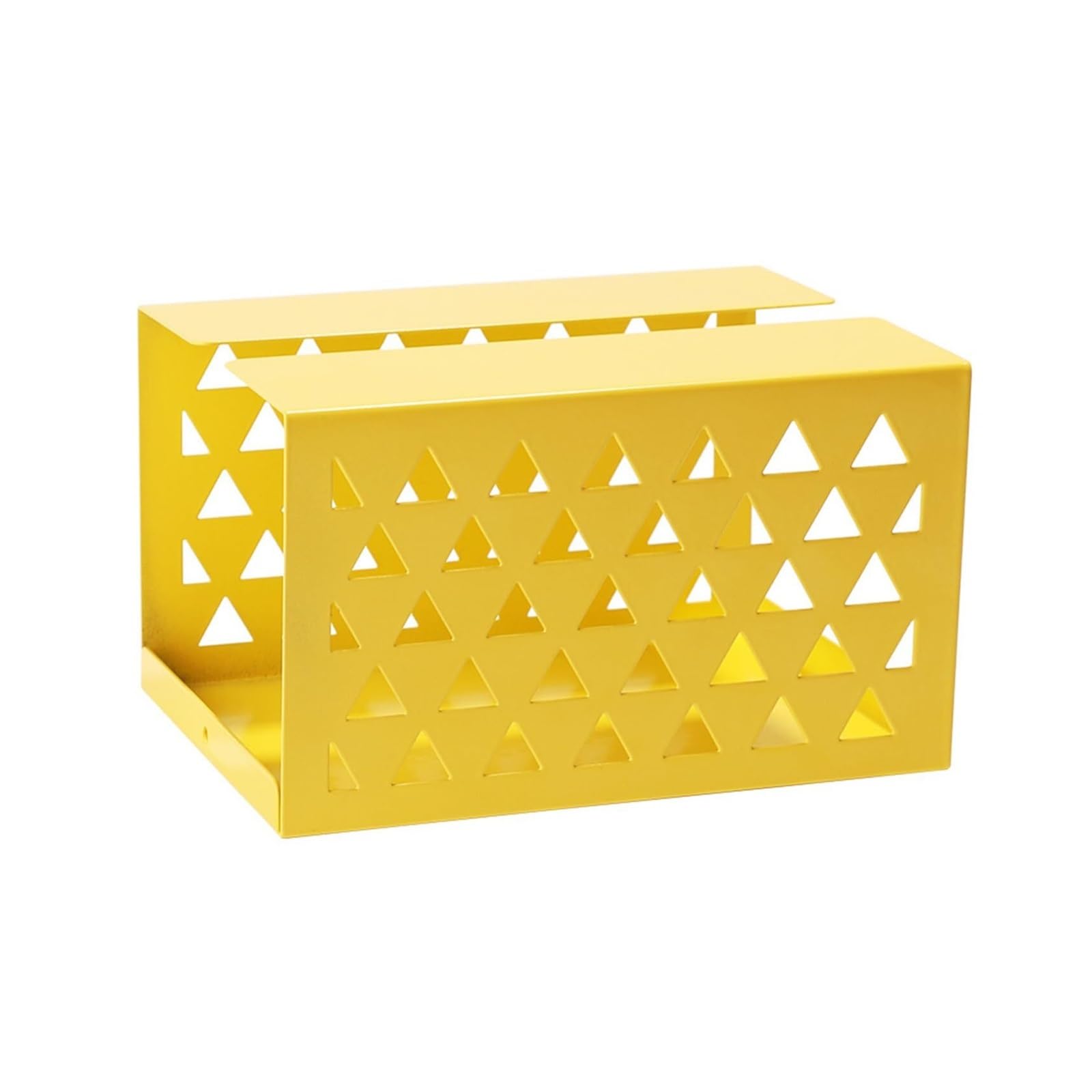Portarrollos Decorativos Caja de pañuelos Hierro Hueco, Soporte Rectangular Metal, servilleta Papel Abierta Creativa Artículos para el hogar(Yellow)