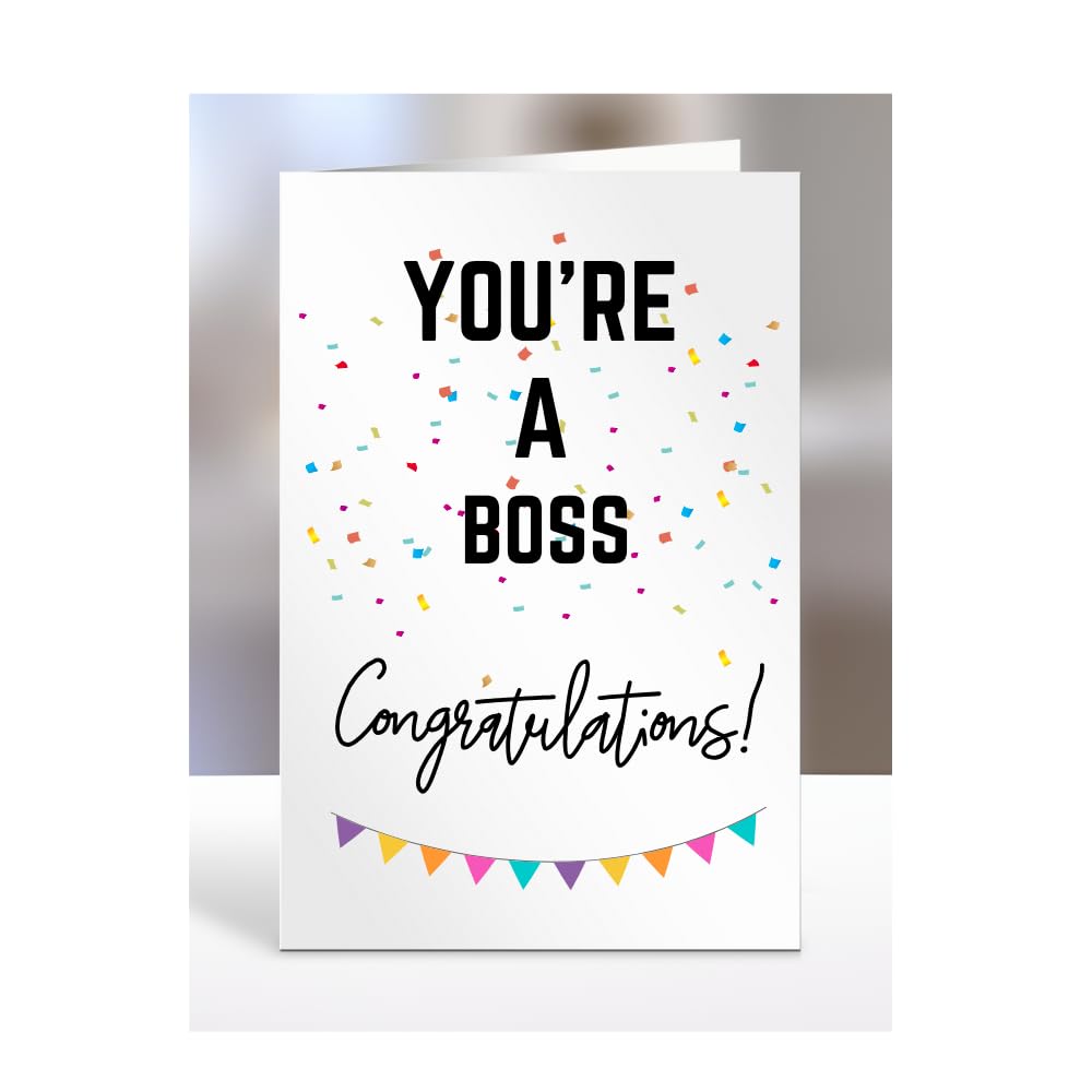 You're a Boss card, gifts for men, women, him, her, female, male, presents for Christmas, new, congratulations, baby, you are, A5-173_35 โ image 1