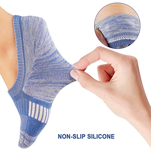 Image of Gonii Womens No Show Socks Athletic Ankle Socks Cushioned Running Low Cut | Breathable fabric, Reinforced toe heel, Thick sole pad, Anti-slip heel grip, Sweat-wicking, Anti-shrink, Sport & casual wear