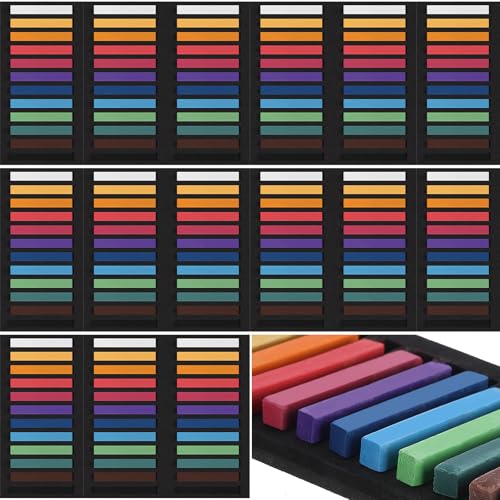 Watersay 192 Pcs Soft Pastels for Artists Color Pastels Set Square Chalk Sticks 12 Assorted Colors Art Drawing Painting Supplies for Kids, Classrooms, Parties, Students, Donations, Party Favors