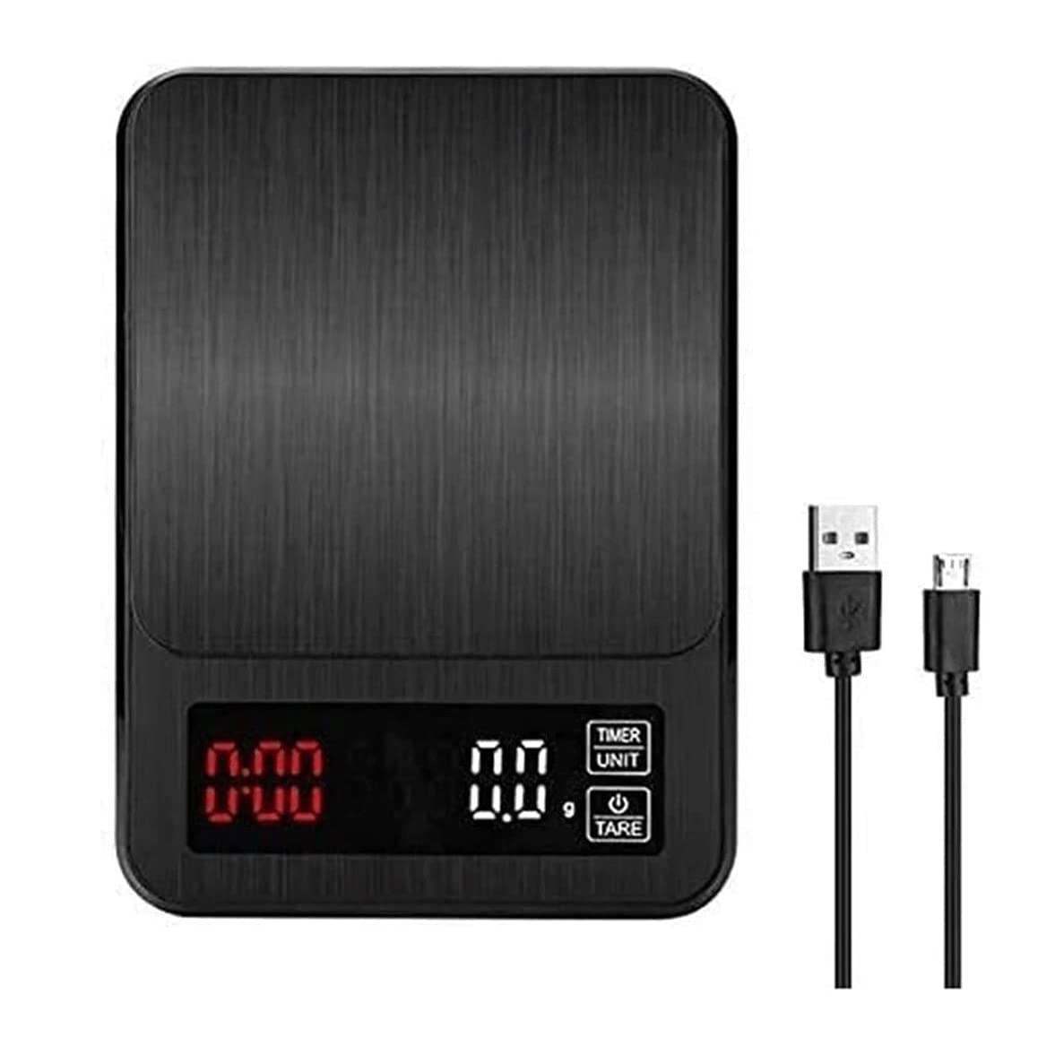 MYUYEE Precision Electronic Kitchen Scale Lcd Digital Drip Coffee Scale With Timer Weight Balance Household Scale 5Kg/0.1G 10Kg/1G (Black-10Kg/1G)