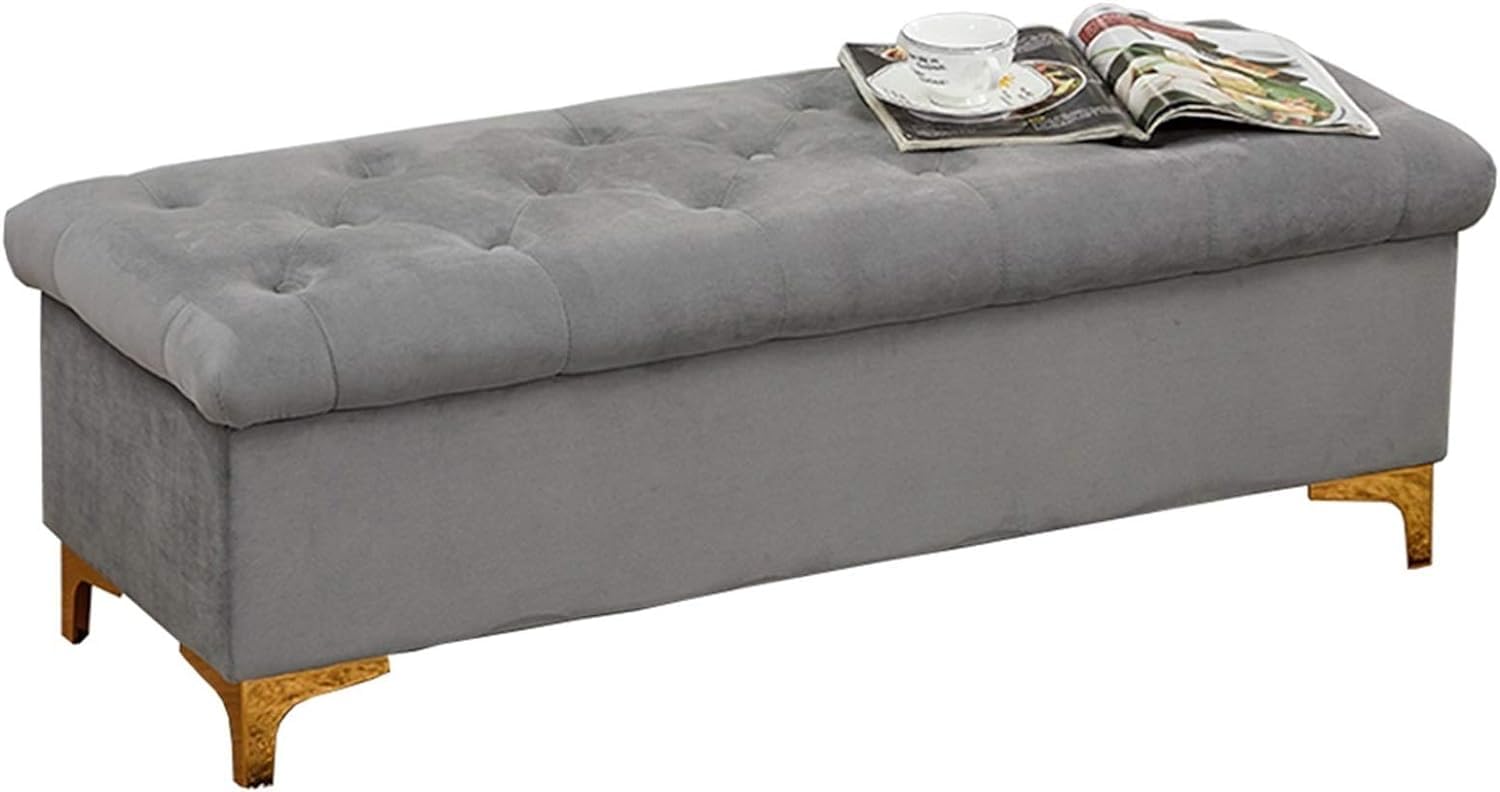 Pouf tabouret à langer en flanelle avec pied en métal stable