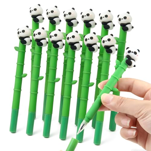 12 bolígrafos gel Baowindy Panda 0.5 mm tinta negra miniatura 1