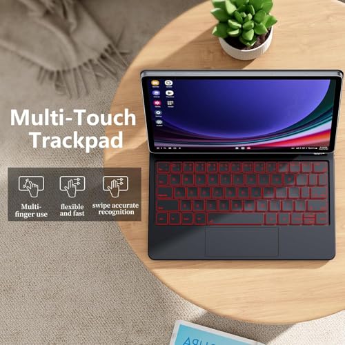Image of RTSY Magic Style Keyboard case for Samsung Galaxy Tab S11, S10 Lite, S10FE, S9, S9 FE, S8, S7 (11 /10.9 Inch) with 7-Colors Backlit & Precision Trackpad, Floating Cantilever Magnetic Stand (Black)