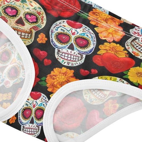 Cotton Girls Underwear Toddlers Colorful Day Dead Sugar Skulls Panties Little Girl Fancy Kids Undies Briefs 2t4
