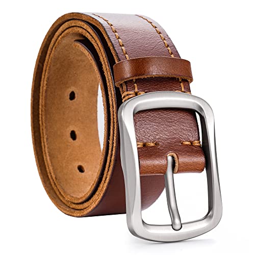 VIPERADE VD1 Men’s Genuine Full Grain Leather Belt Single Prong Belt for Jeans Pants Casual Pants Suit Pants Golf Shorts