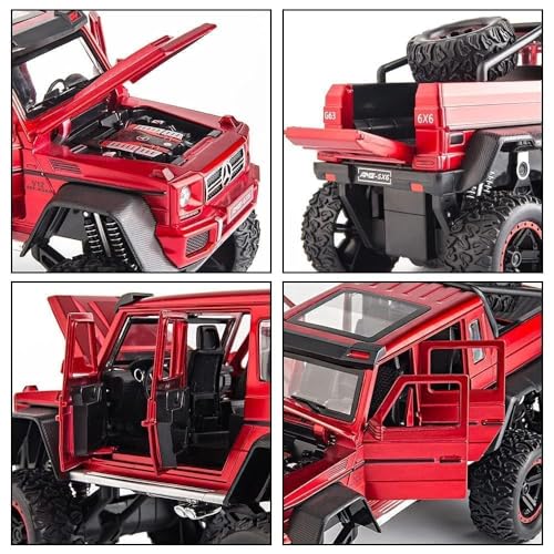 Image of VARIYA ENTERPRISE Exclusive Alloy Metal Pull Back Die-Cast Car Diecast Metal Pullback Toy Car with Openable 6 Doors,Light Music Boys Gifts Toys (1:22 Big Mercedes AMG G63 6X6-White)