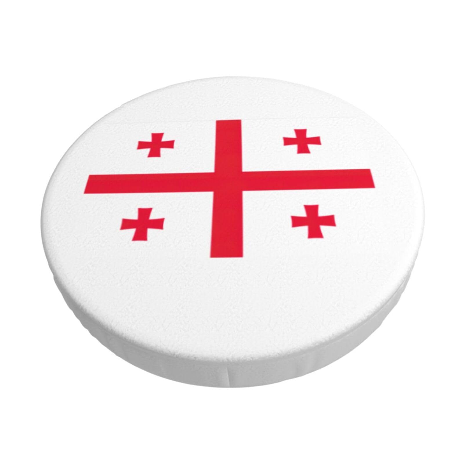 ACVnbm Flag Of Georgia Print Round Bar Chair Cushion Cover, Elastic Chair Protector For Kitchen Bar Dining